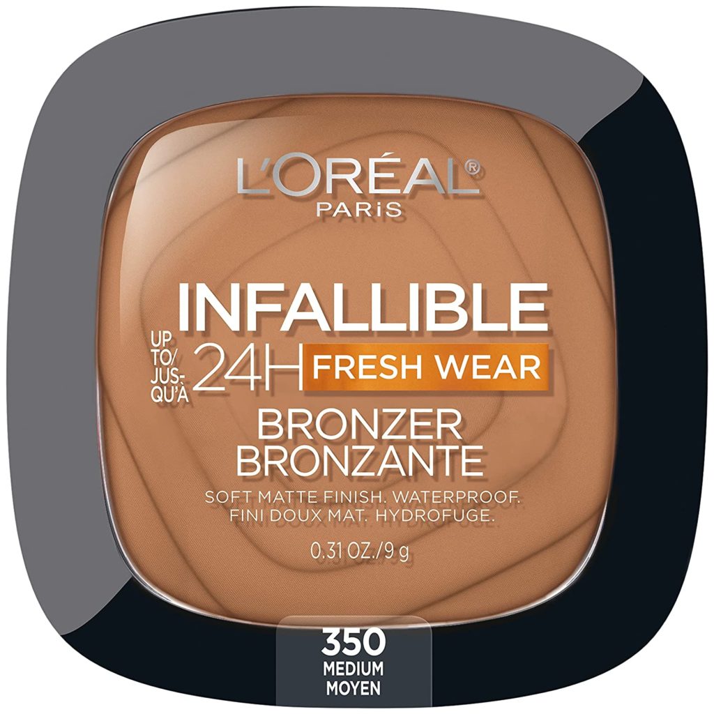 L'Oreal Paris Infallible Up to 24H Fresh Wear Soft Matte Longwear Bronzer. Waterproof, heatproof, Transfer, humidity and sweatproof, Tan, 0.31 oz