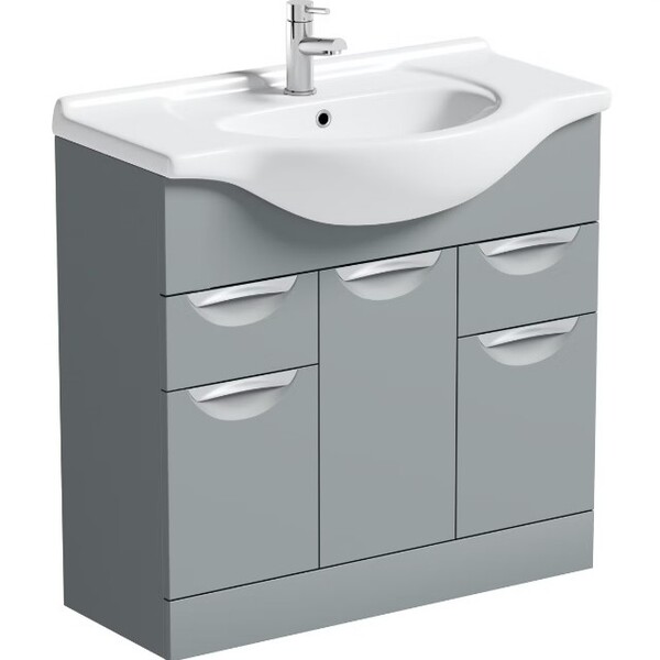 Victoria Plum Orchard Elsdon Stone Grey Floorstanding Vanity Unit And Ceramic Basin 850mm With Tap Review 