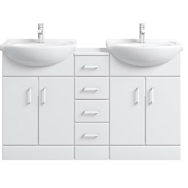 Victoria Plum Review 8 Victoria Plum Orchard Eden White Floorstanding Double Vanity Unit And Basin With Multi Drawer Combination Review