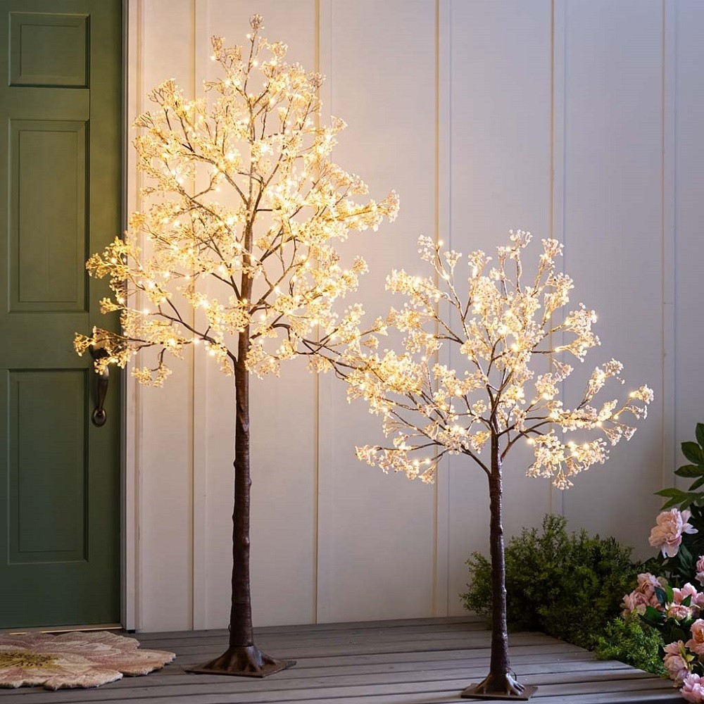 VivaTerra Indoor/Outdoor Lighted Baby's Breath Tree Collection Review 