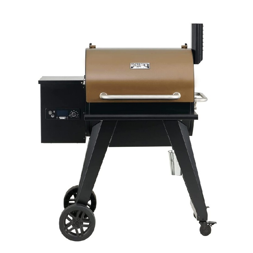 Monument Grills 86030 Wood Pellet Grill and Smoker for Outdoor Cooking, with chimney, Bronze