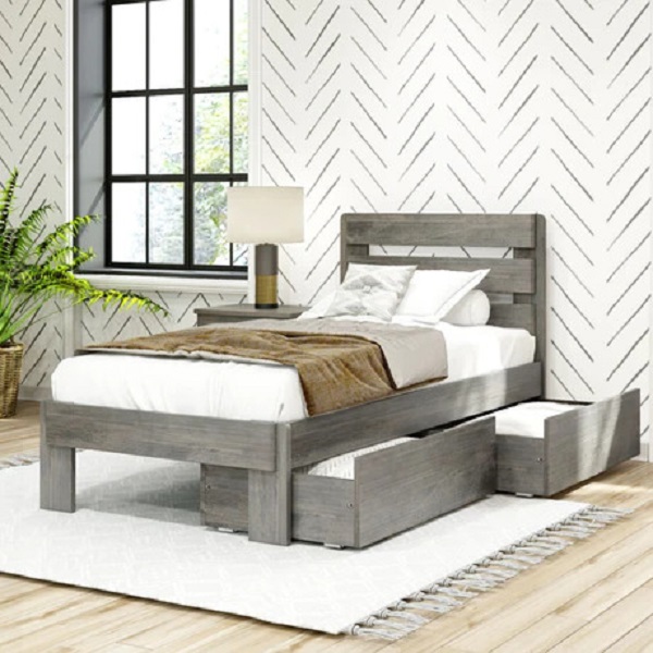 Max and Lily Modern Farmhouse Twin-Size Bed with Plank Headboard and Storage Drawers Review 