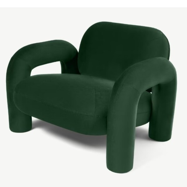 Made.com Bobo Accent Armchair Moss Green Recycled Velvet 