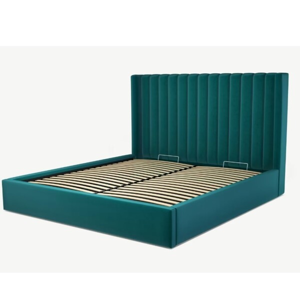 Made.com Cory Super King Size Ottoman Storage Bed, Tuscan Teal Velvet 