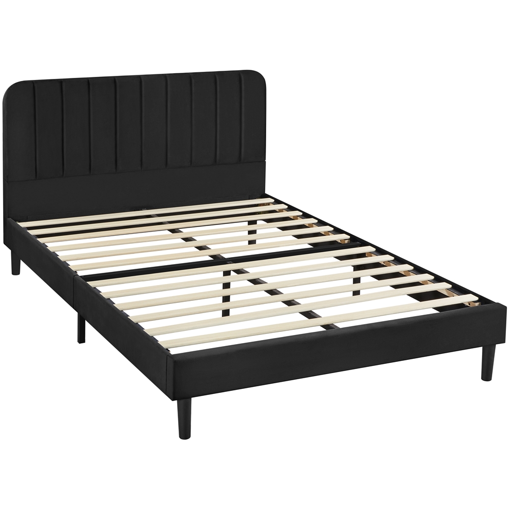 Yaheetech Velvet Upholstered Platform Bed Review 