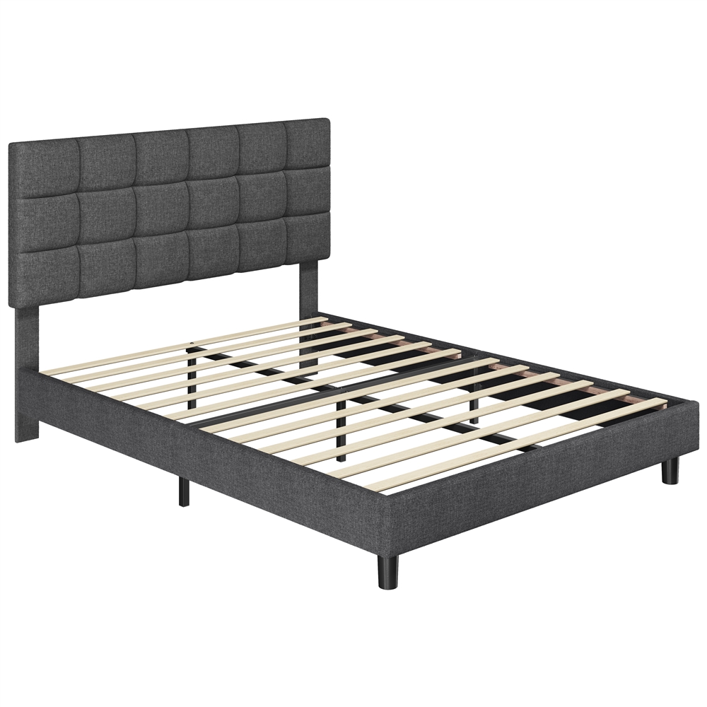 Yaheetech Upholstered Bed Frame with Adjustable Headboard Review 