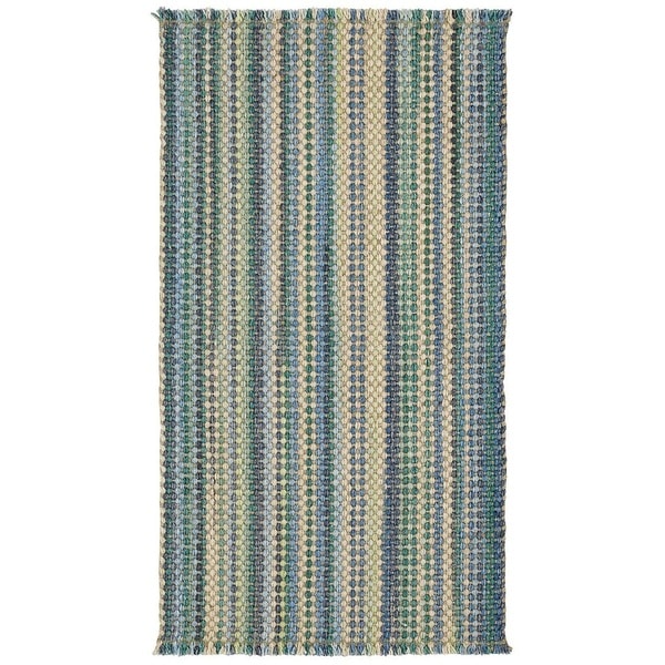 Capel Rugs Hampton Seaglass Blue - Vertical Stripe Rectangle - 24" x 36"