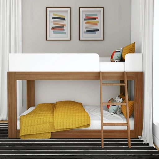 Max and Lily Mid-Century Modern Twin over Twin Low Bunk Bed Review