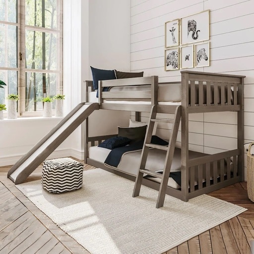 Max and Lily Kid’s Twin Over Twin-Size Low Bunk Bed with Slide Review