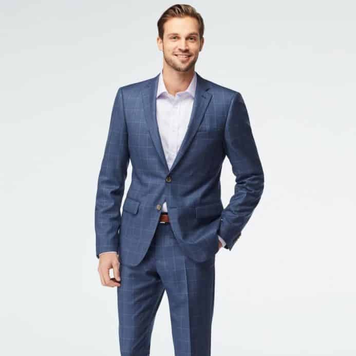 Indochino Harrowgate Windowpane Light Blue Suit