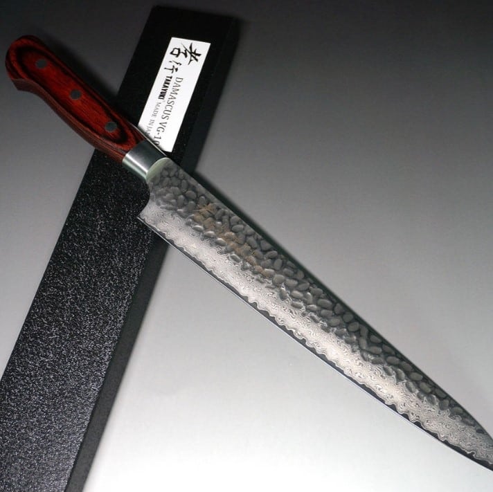Hocho Knife Sakai Takayuki 33-Layer VG10 Damascus Hammered Japanese Chef's Slicer(Sujihiki) 240mm Review