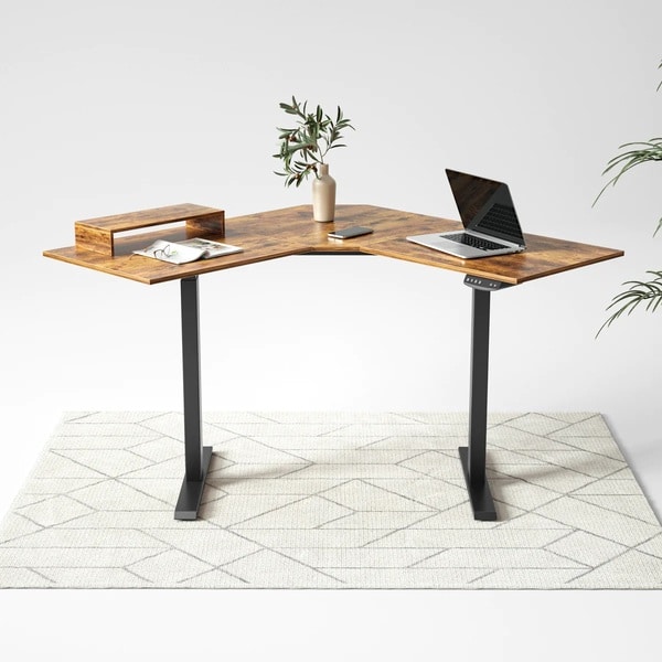 Fezibo Dual Motor L-Shaped Standing Desk 