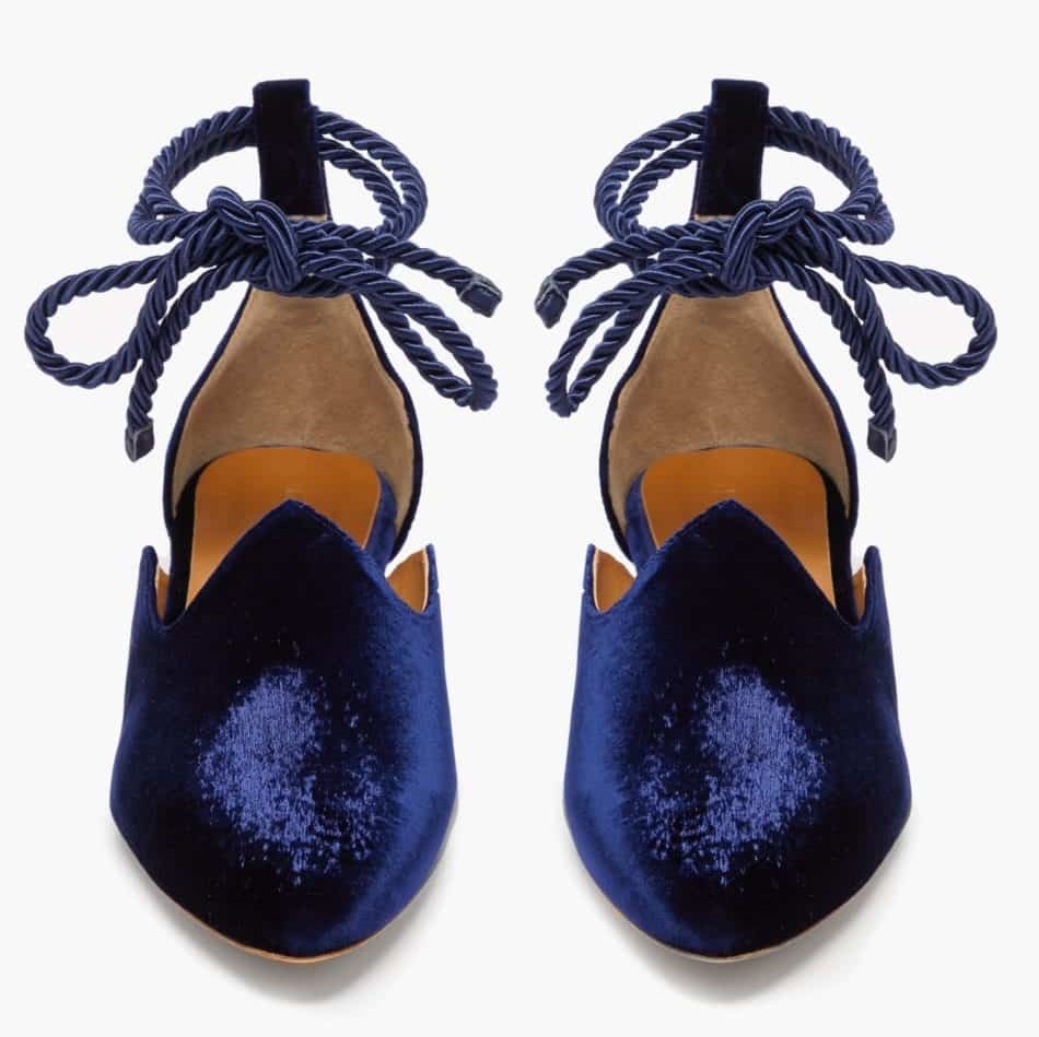 Le Monde Wraparound Velvet d'Orsay Slipper Shoes