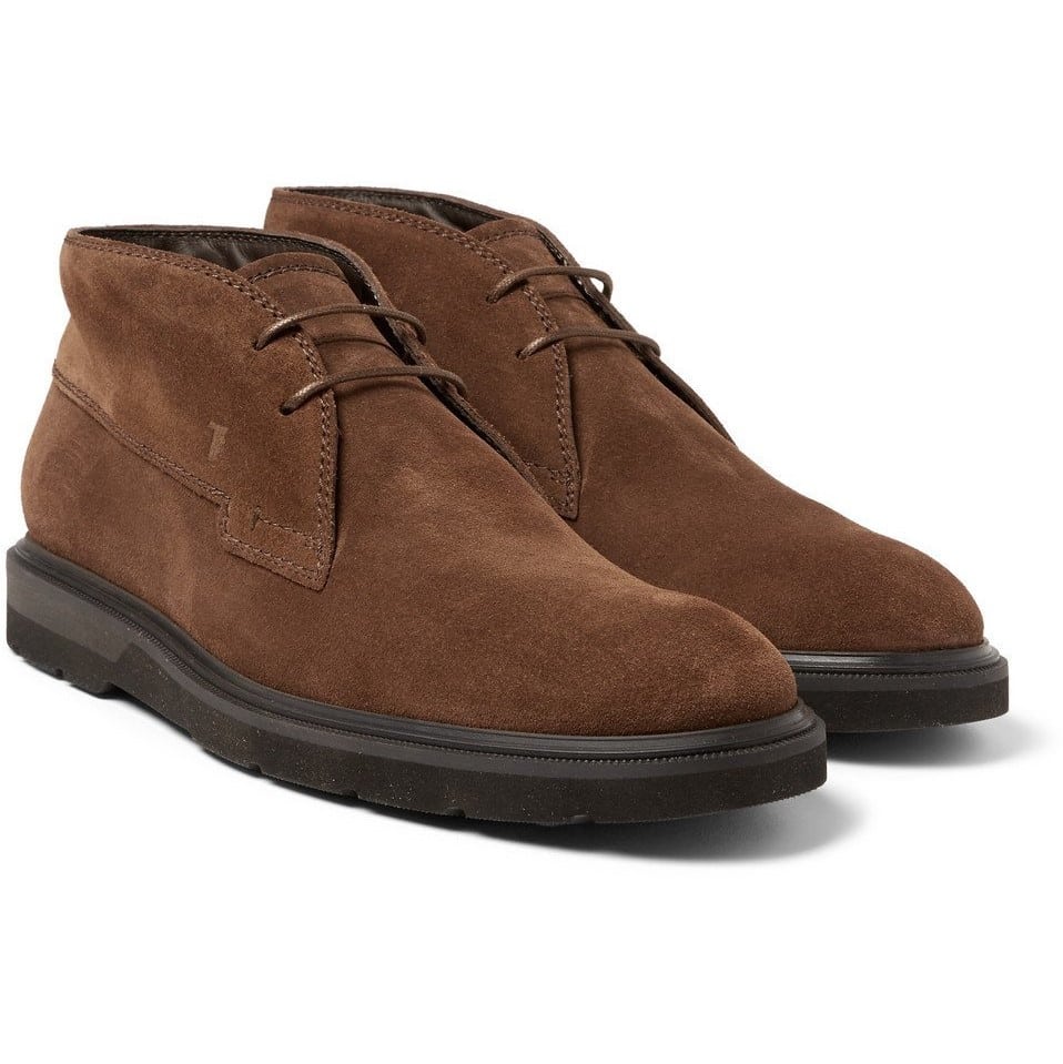 Tod’s Rubber-Sole Suede Desert Boots