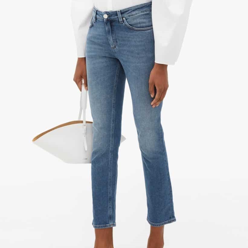 Totême Straight Leg Mid-Rise Crop Jeans