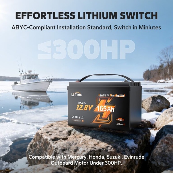 LiTime 12V 165Ah 1200 CCA Dual Purpose Marine Lithium Battery Review: How It Held Up on My Fishing Trips
